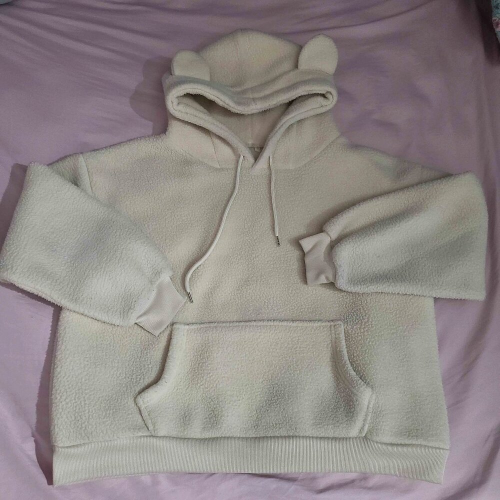 Modakawa Bear Ear Hoodie - L (Cream Color)